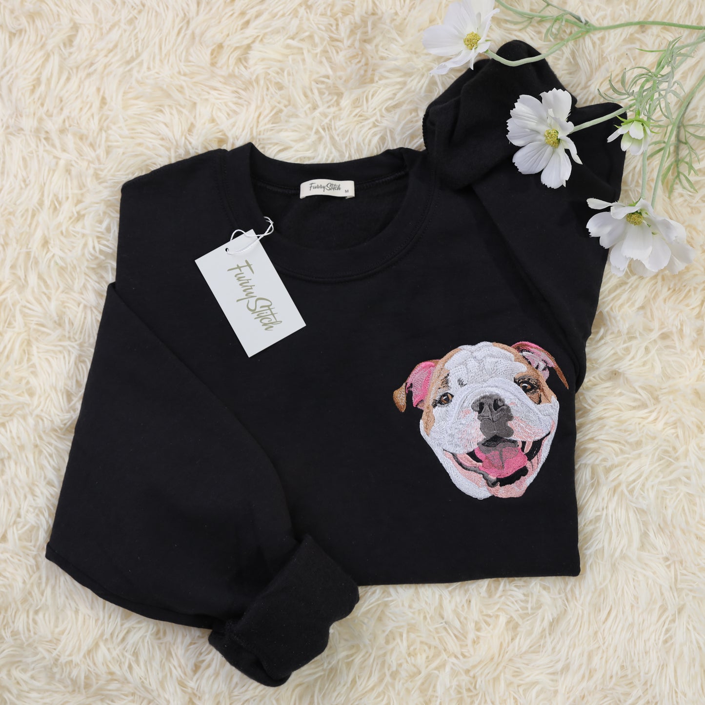 Custom Embroidered Pet Portrait Sweatshirt