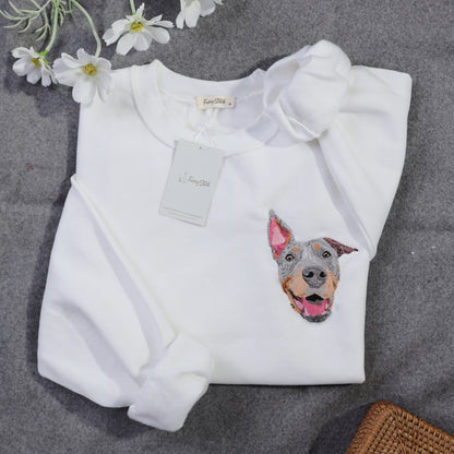 Custom Embroidered Pet Portrait Sweatshirt