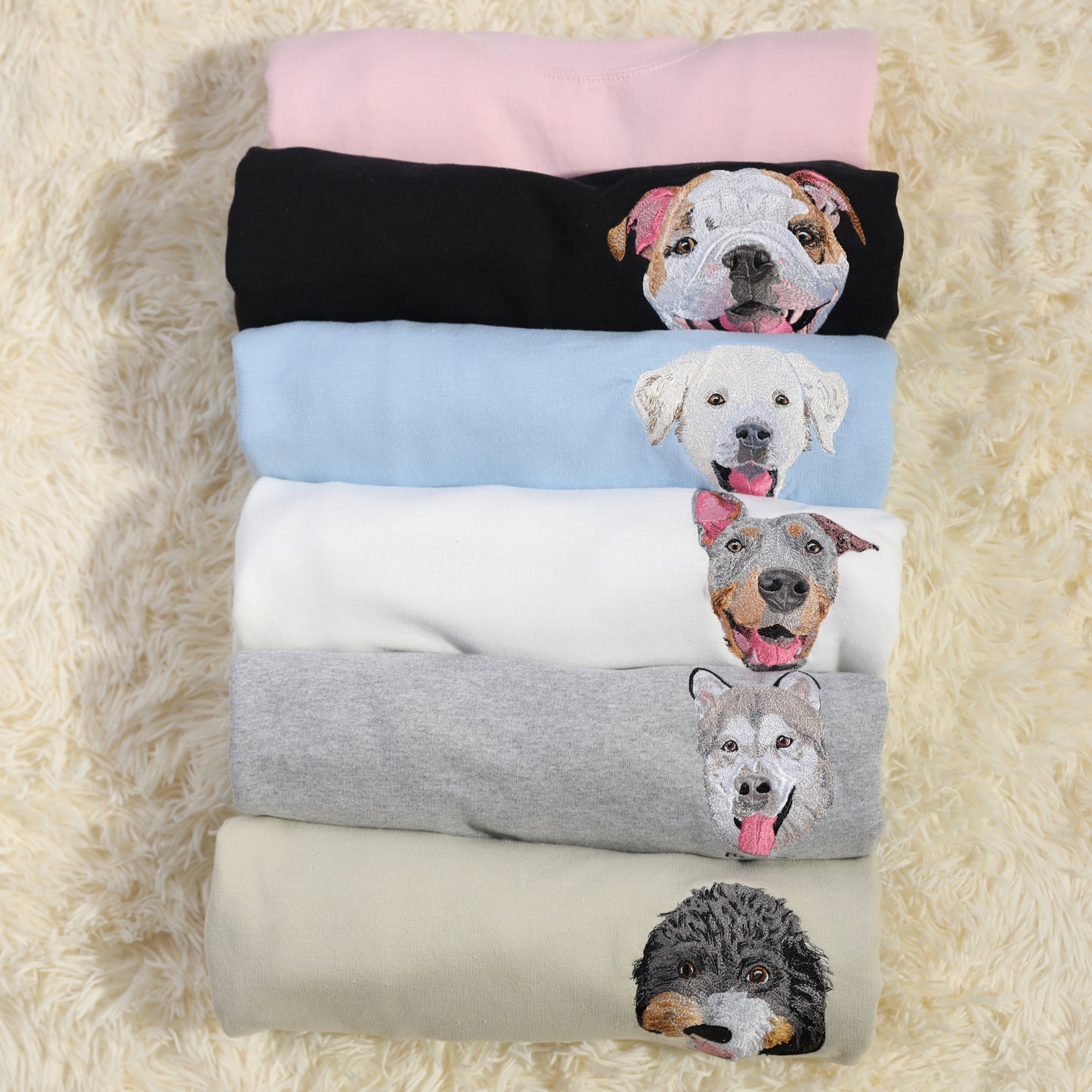 Custom Embroidered Pet Portrait Sweatshirt