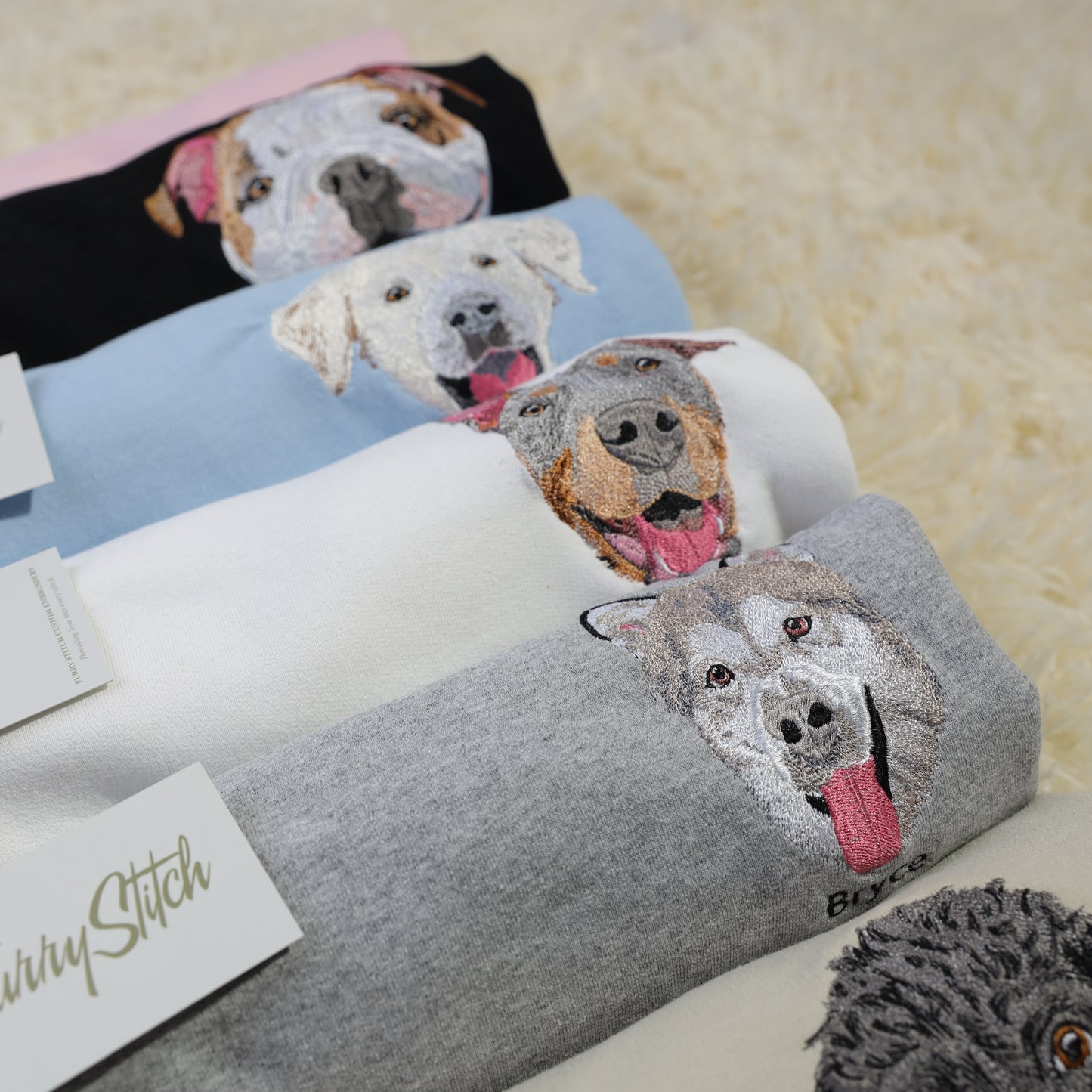 Custom Embroidered Pet Portrait Sweatshirt