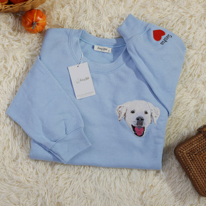 Custom Embroidered Pet Portrait Sweatshirt