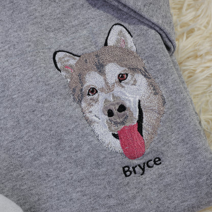 Custom Embroidered Pet Portrait Sweatshirt