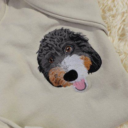 Custom Embroidered Pet Portrait Sweatshirt