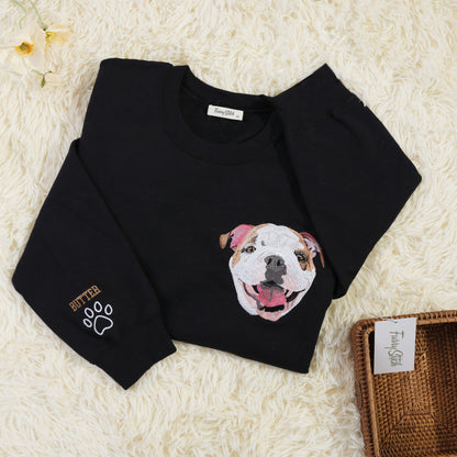 Custom Embroidered Pet Portrait Sweatshirt