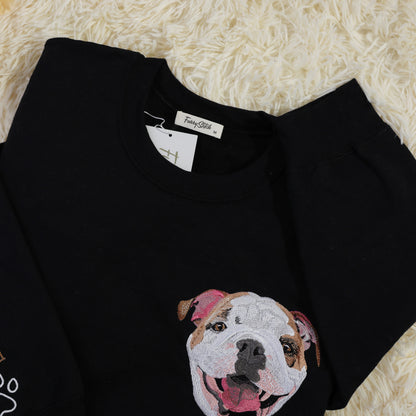 Custom Embroidered Pet Portrait Sweatshirt