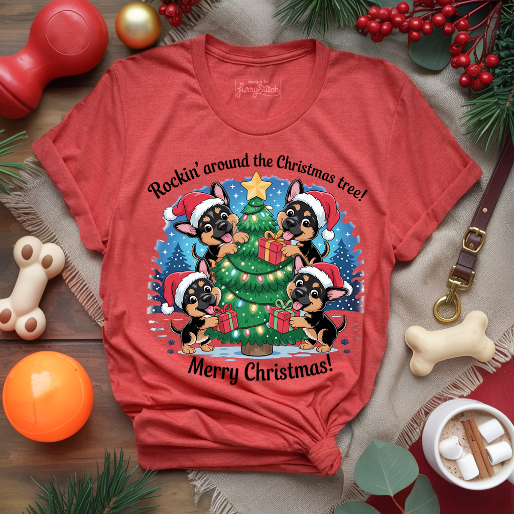 Puppy Christmas Tree T-shirt
