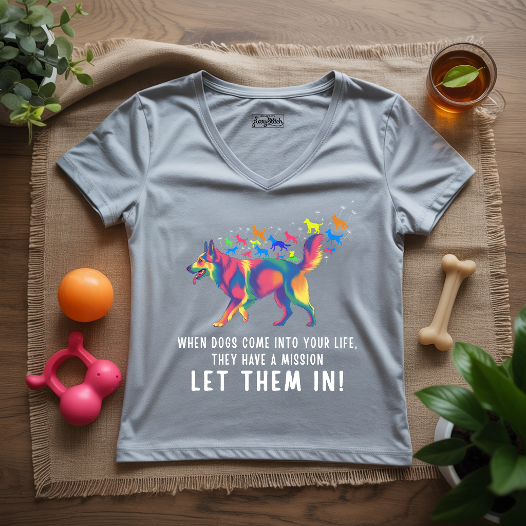 Colorful Shepherd Mission Lady V-Neck