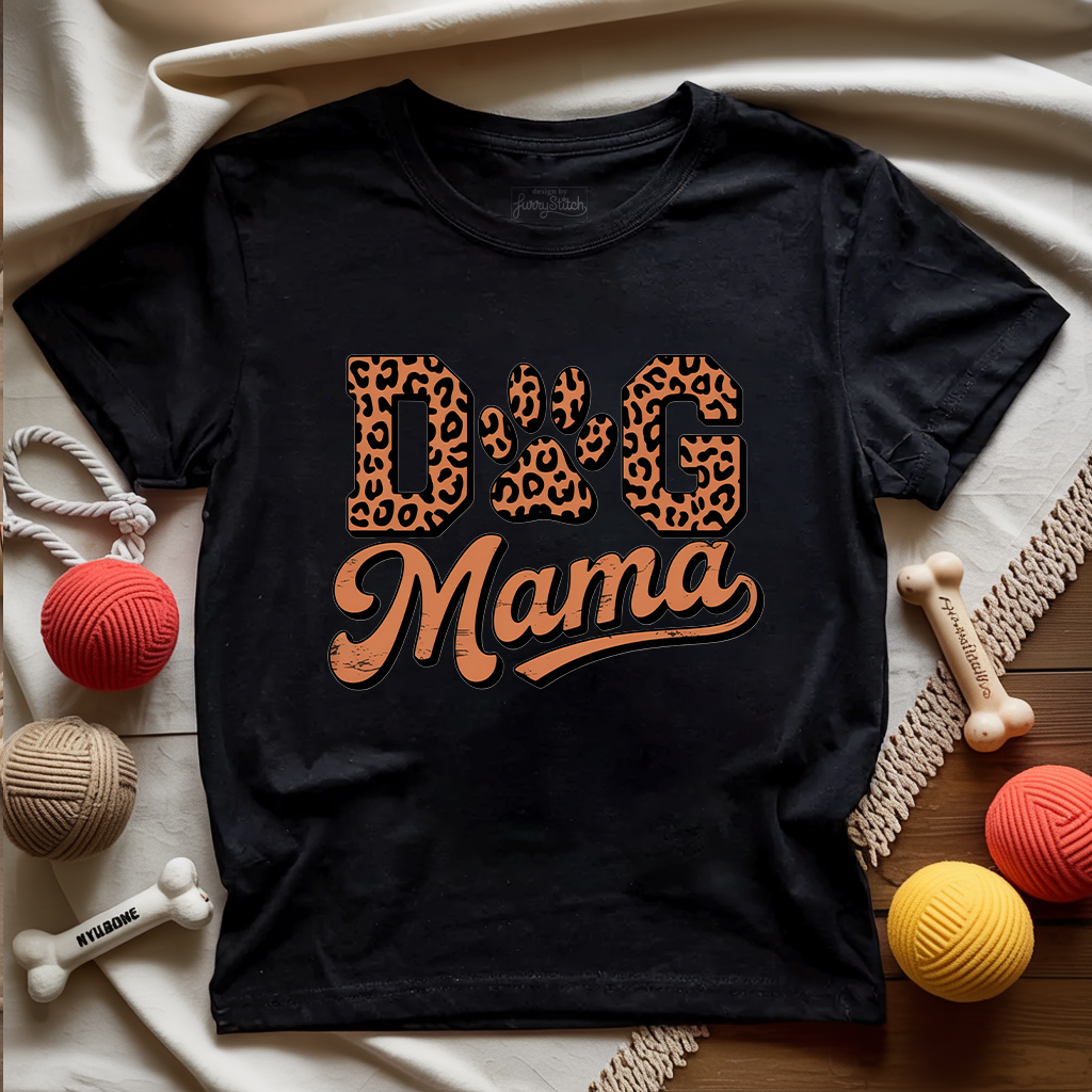 Leopard Print Dog Mama T-shirt