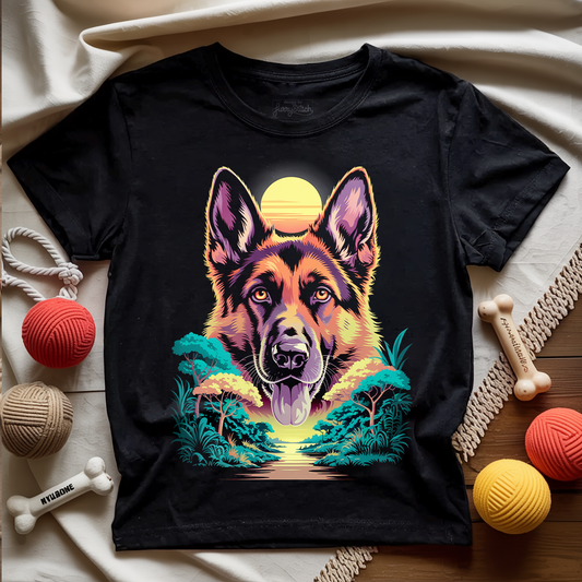 Sunset Guardian GSD T-shirt