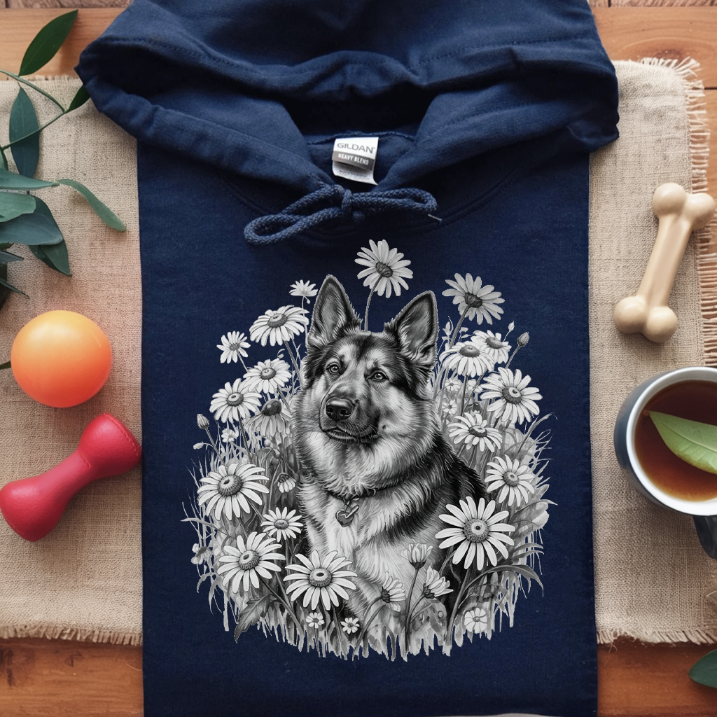Monochrome Daisy Shepherd Hoodie