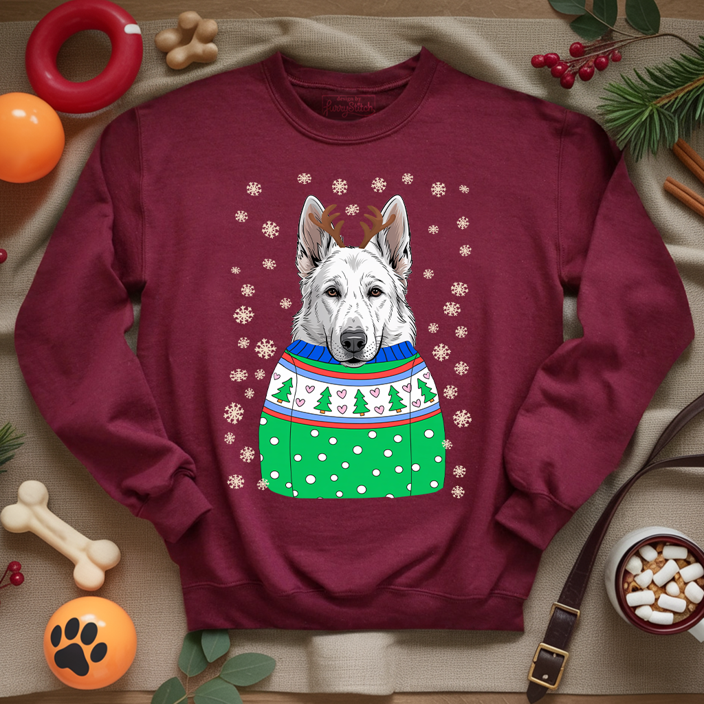 White German Shepherd Christmas Sweatshirt – The Perfect Holiday Gift
