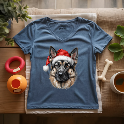 Merry German Shepherd Lady V-Neck