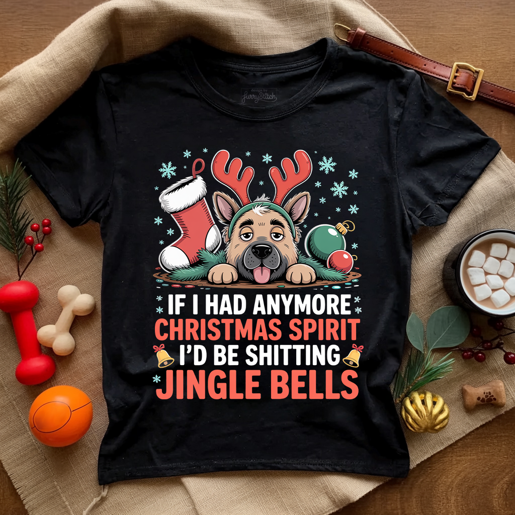 Funny Christmas Spirit Dog T-Shirt