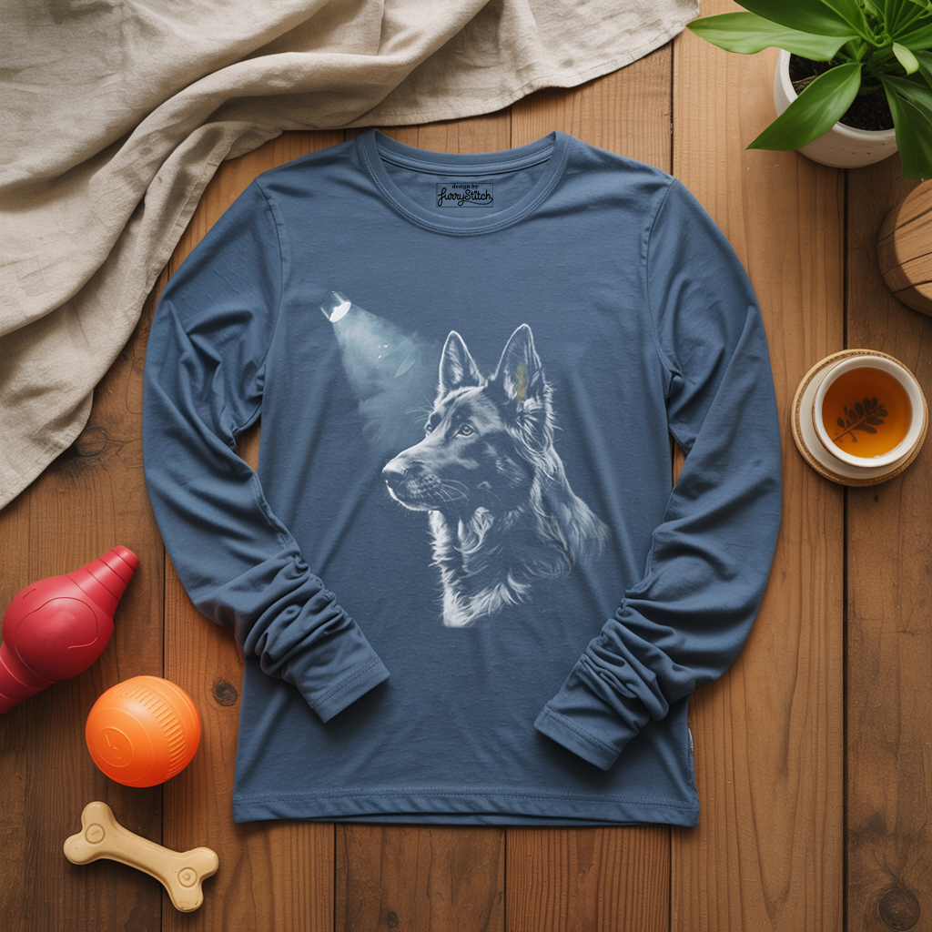 German Shepherd Silhouette Long Sleeve T-shirt
