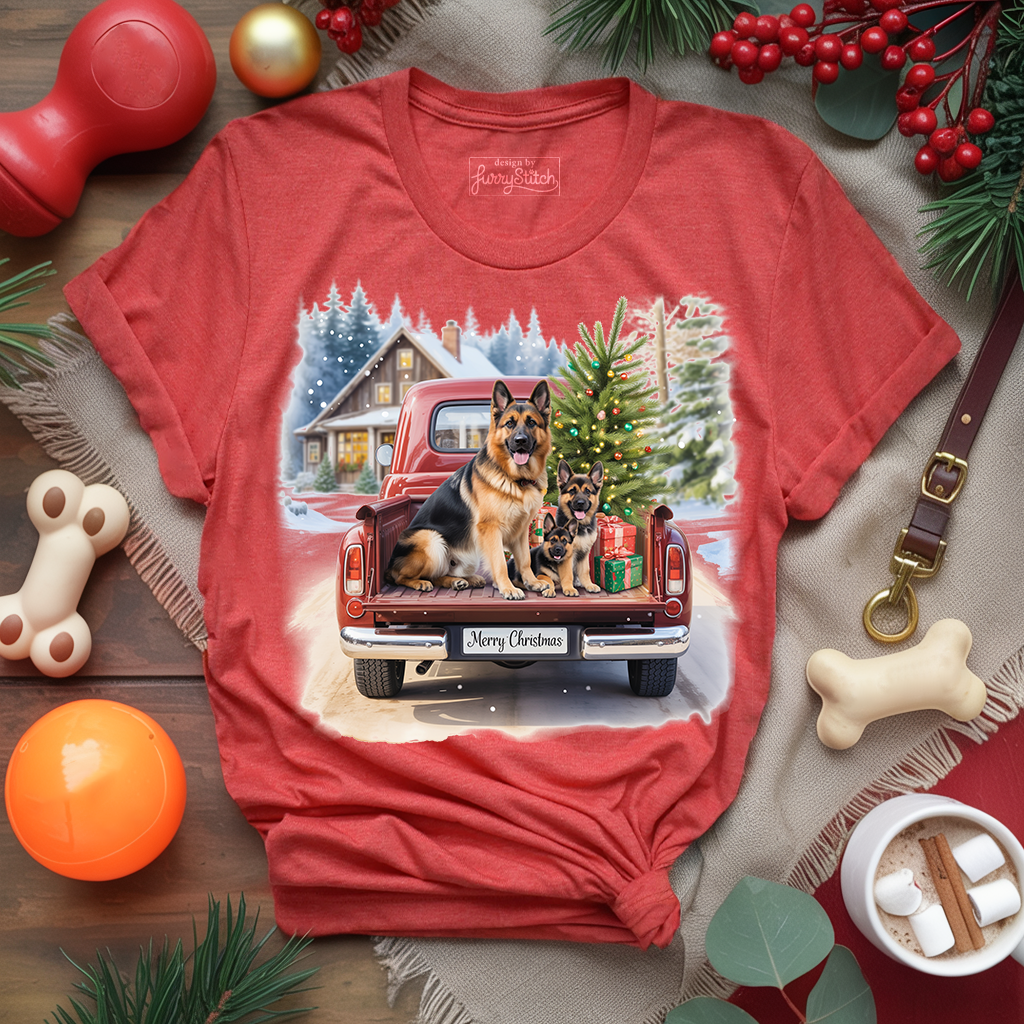 GSD Christmas Truck T-shirt