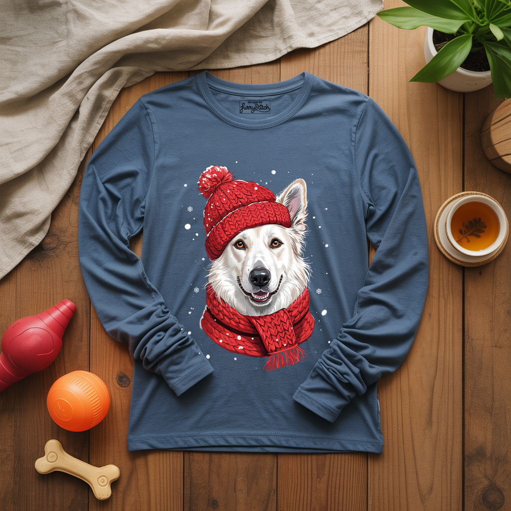 Cozy White German Shepherd Long Sleeve T-shirt