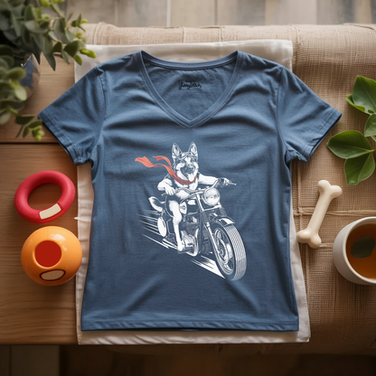 Motorcycle Shepherd Lady V-Neck