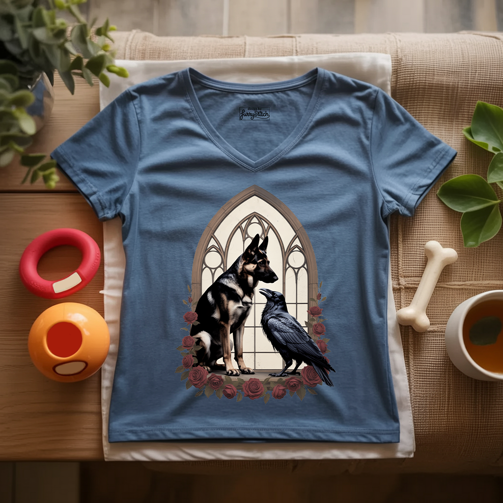 Gothic Shepherd Lady V-Neck