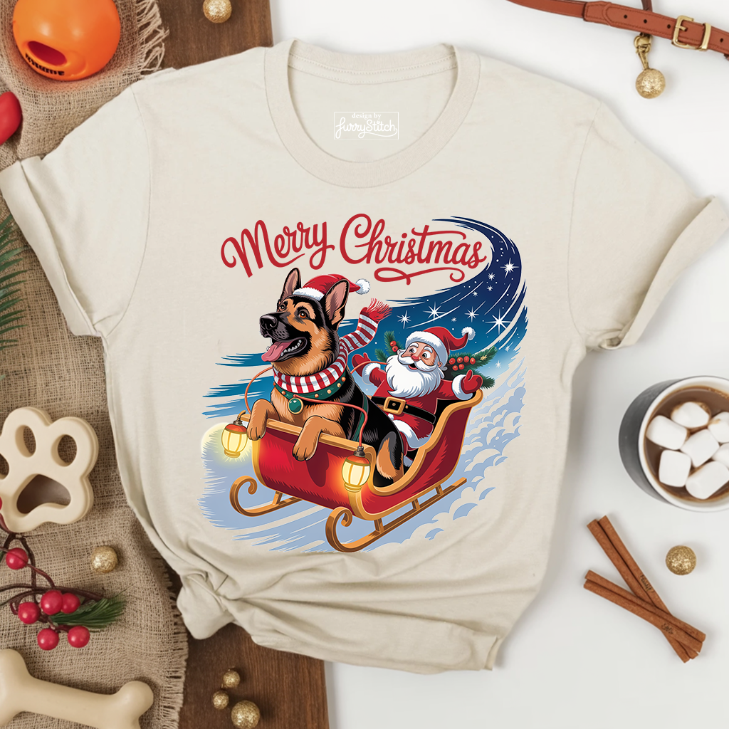 GSD Merry Christmas T-shirt
