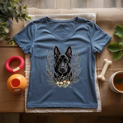 Bohemian Black Shepherd Lady V-Neck
