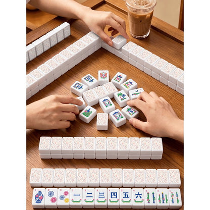 American Mahjong Game Set Pastel Moroccan Design for Club and Family Games 160 Piece Engraved Acrylic Set with Storage Bag and Dice