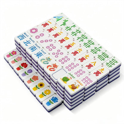 Floating American Mahjong Tile Set Colorful Pool Design for Summer Water Games 160 Piece EVA Foam Set with Dice