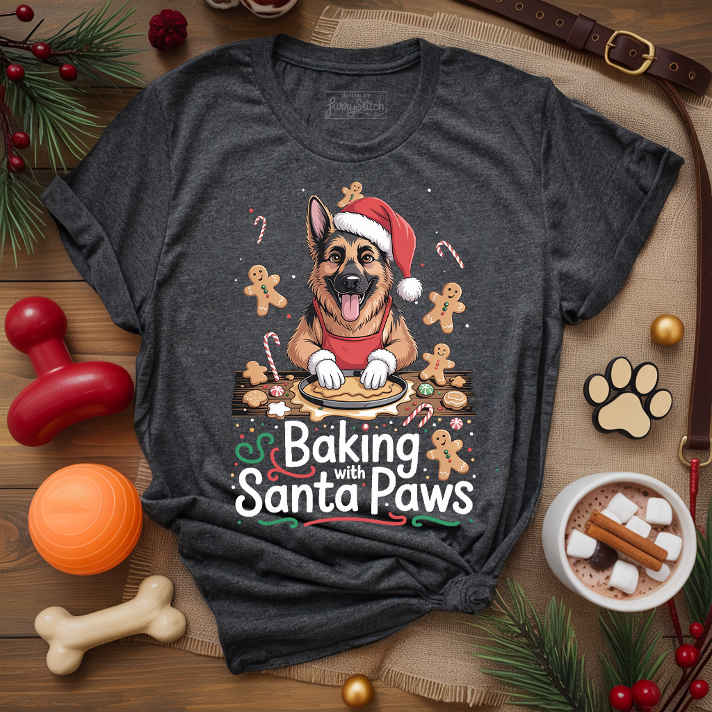 Baking with Santa Paws T-shirt