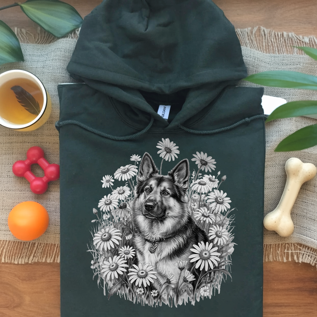 Monochrome Daisy Shepherd Hoodie