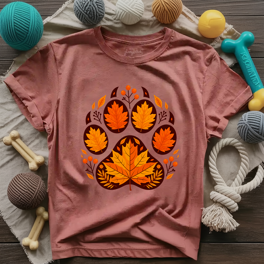 Fall Paw Print T-shirt