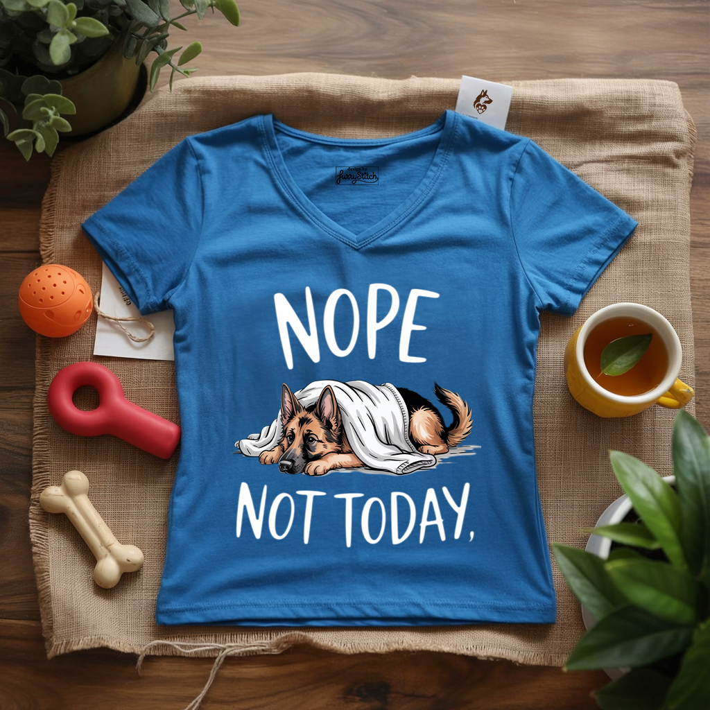 Nope Not Today Lady V-Neck