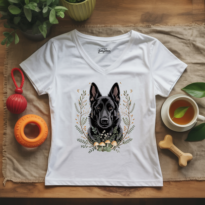 Bohemian Black Shepherd Lady V-Neck