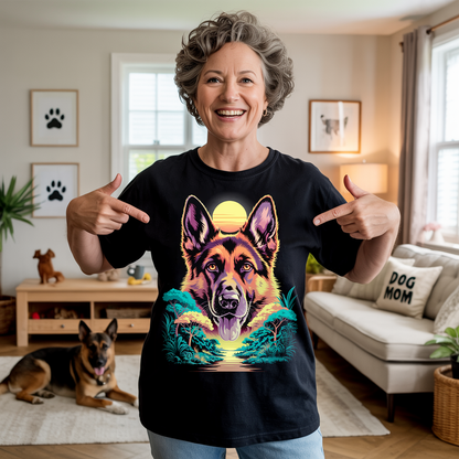 Sunset Guardian GSD T-shirt