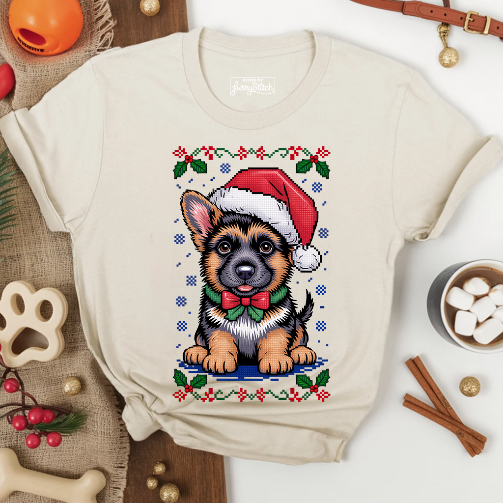 Cute GSD Christmas Puppy T-shirt