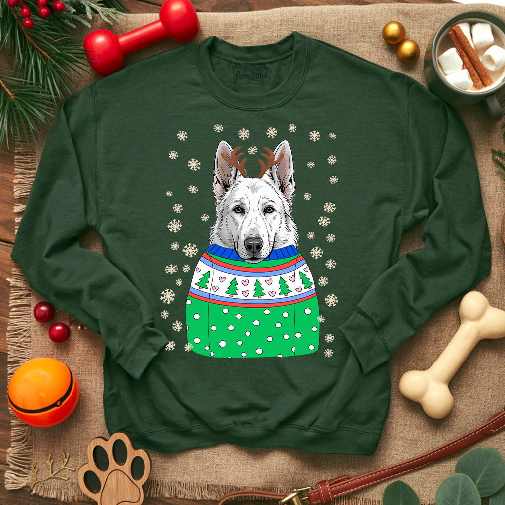 White German Shepherd Christmas Sweatshirt – The Perfect Holiday Gift