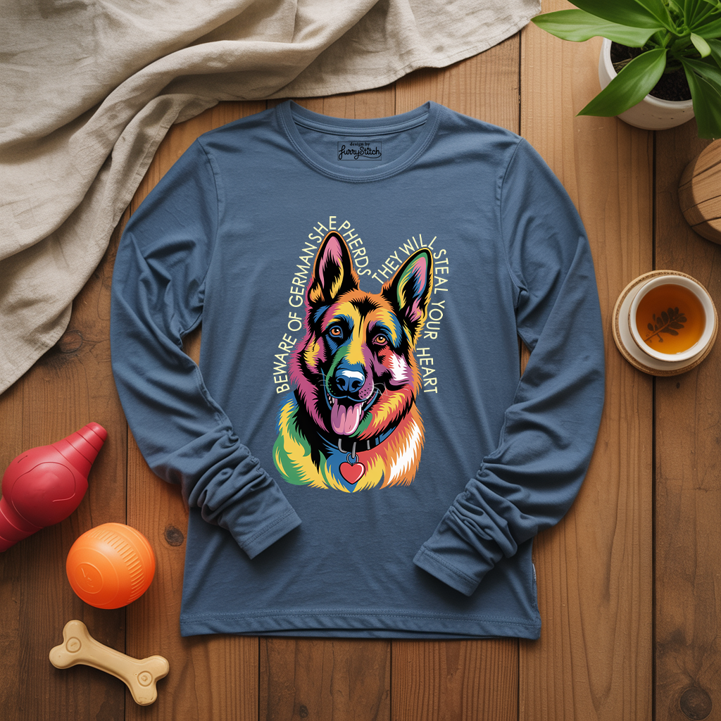 Beware Of German Shepherd Long Sleeve T-shirt