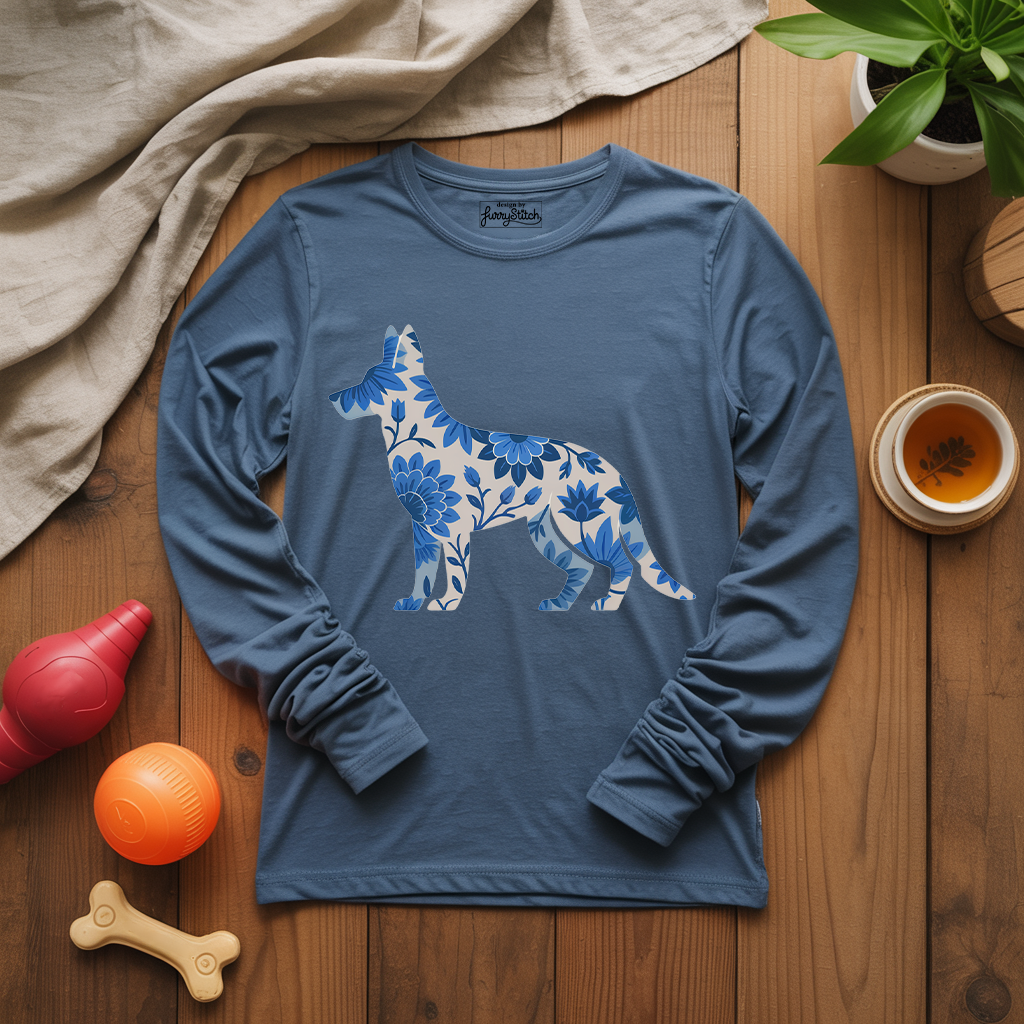 Blue Bloom Shepherd Long Sleeve T-shirt