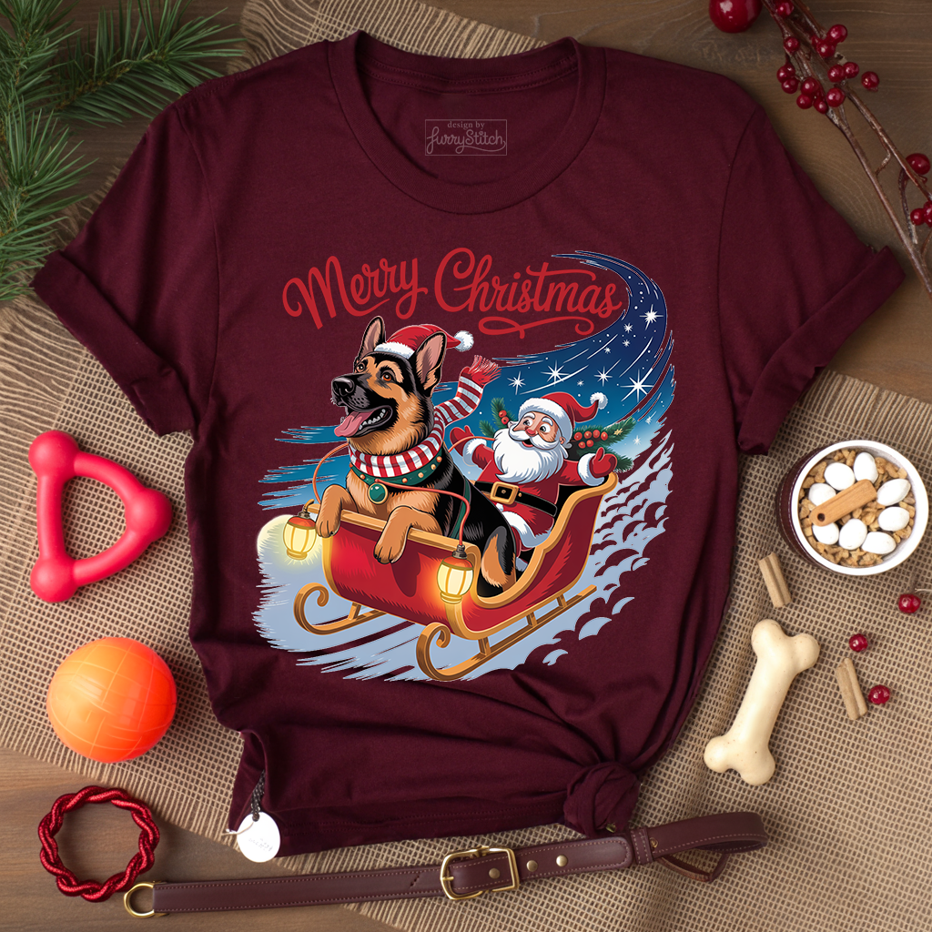 GSD Merry Christmas T-shirt