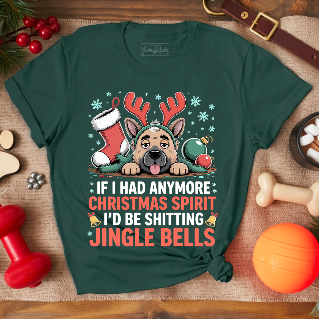 Funny Christmas Spirit Dog T-Shirt