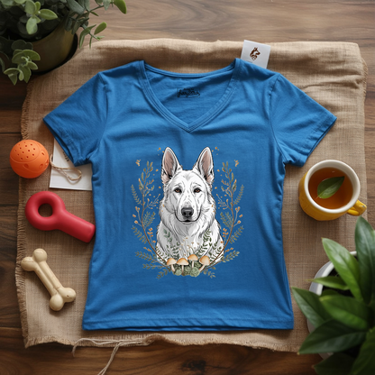 Bohemian White Shepherd Lady V-Neck