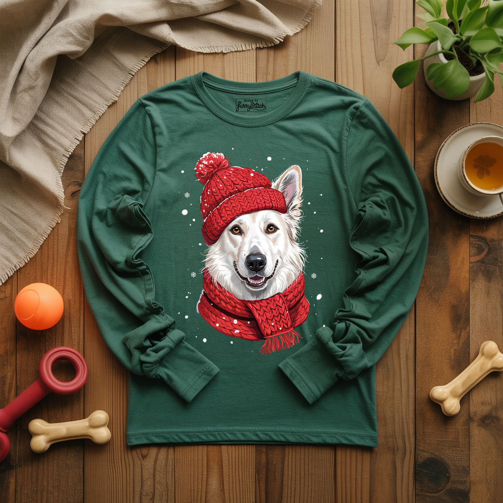 Cozy White German Shepherd Long Sleeve T-shirt