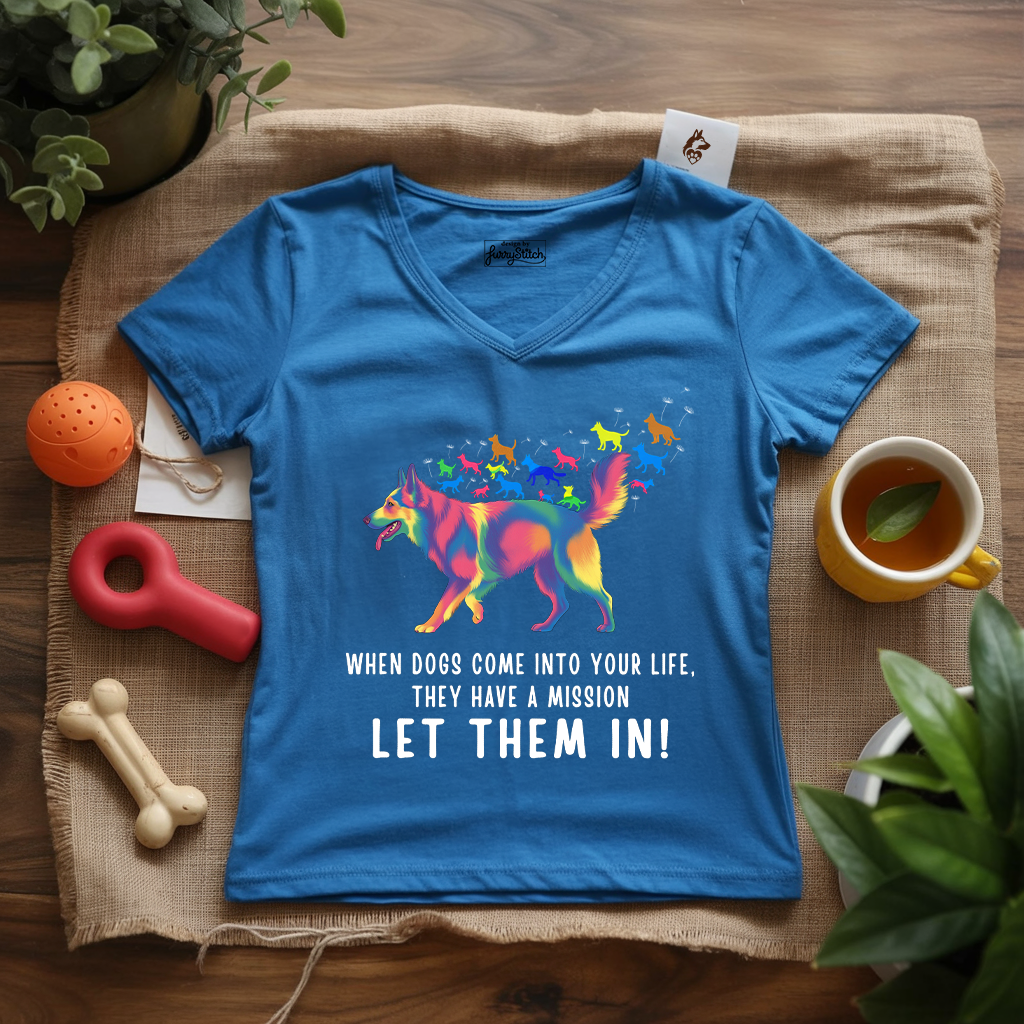 Colorful Shepherd Mission Lady V-Neck