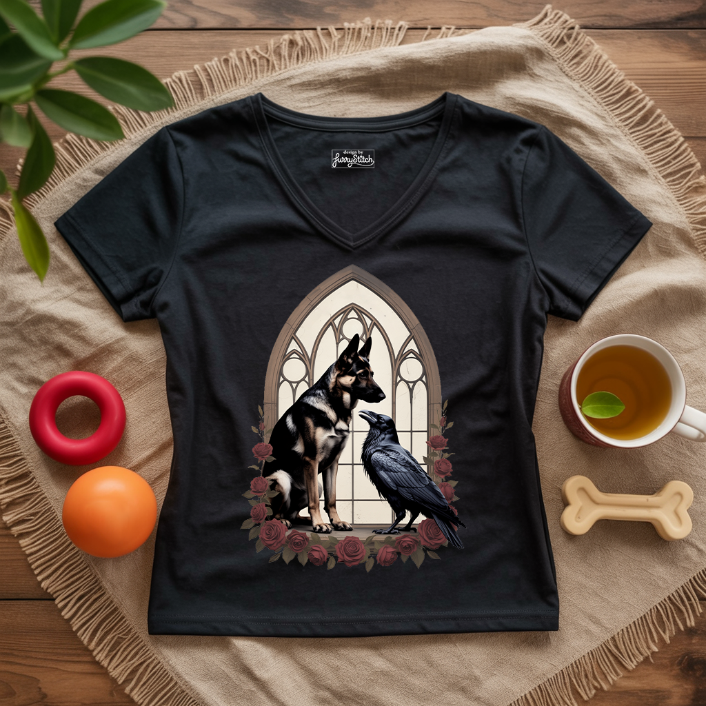 Gothic Shepherd Lady V-Neck