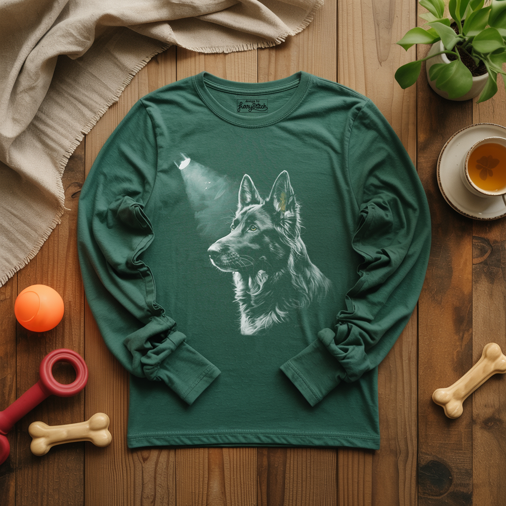 German Shepherd Silhouette Long Sleeve T-shirt