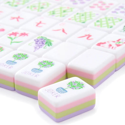 American Mahjong Tile Set Purple Layered Design for Family Game Nights 160 Piece Clear Engraved Acrylic Set with Carrying Bag