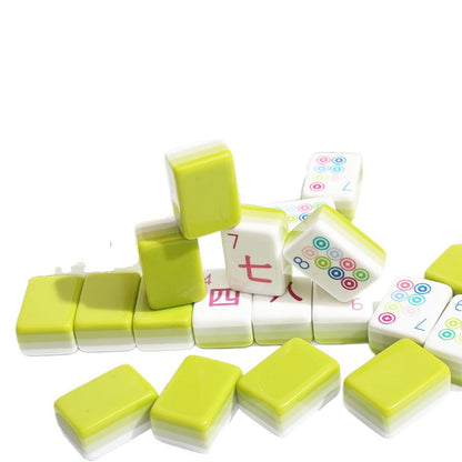 American Mahjong Tile Set Green Casual Design for Home and Travel Games 160 Piece Acrylic Tiles