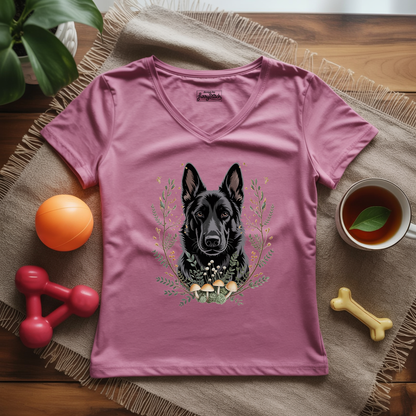 Bohemian Black Shepherd Lady V-Neck