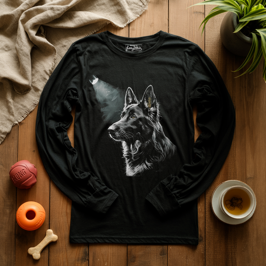 German Shepherd Silhouette Long Sleeve T-shirt