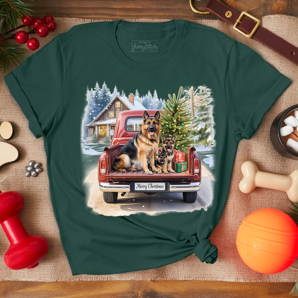 GSD Christmas Truck T-shirt