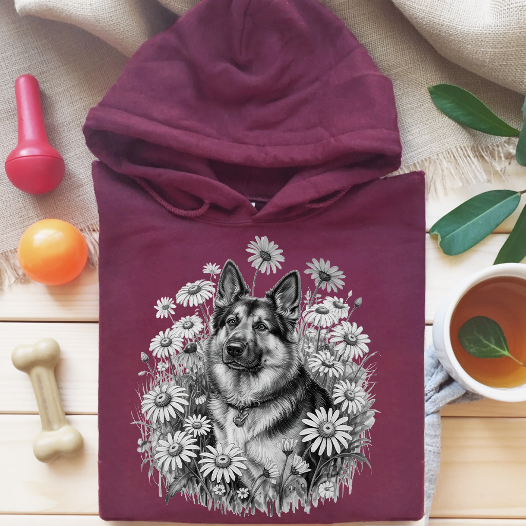 Monochrome Daisy Shepherd Hoodie