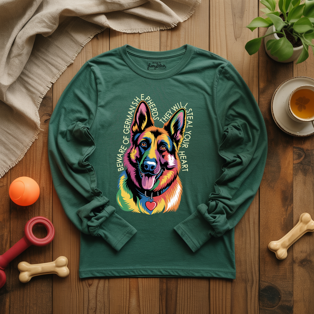 Beware Of German Shepherd Long Sleeve T-shirt
